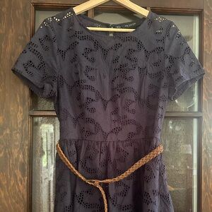 MM Couture by Miss me Blue Mini Sundress Crew Neck Short Sleeve
